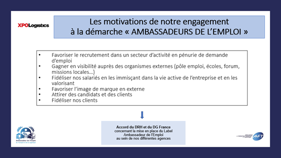 image décrivant les motivations de l'engagement ambassadeurs de l'emploi